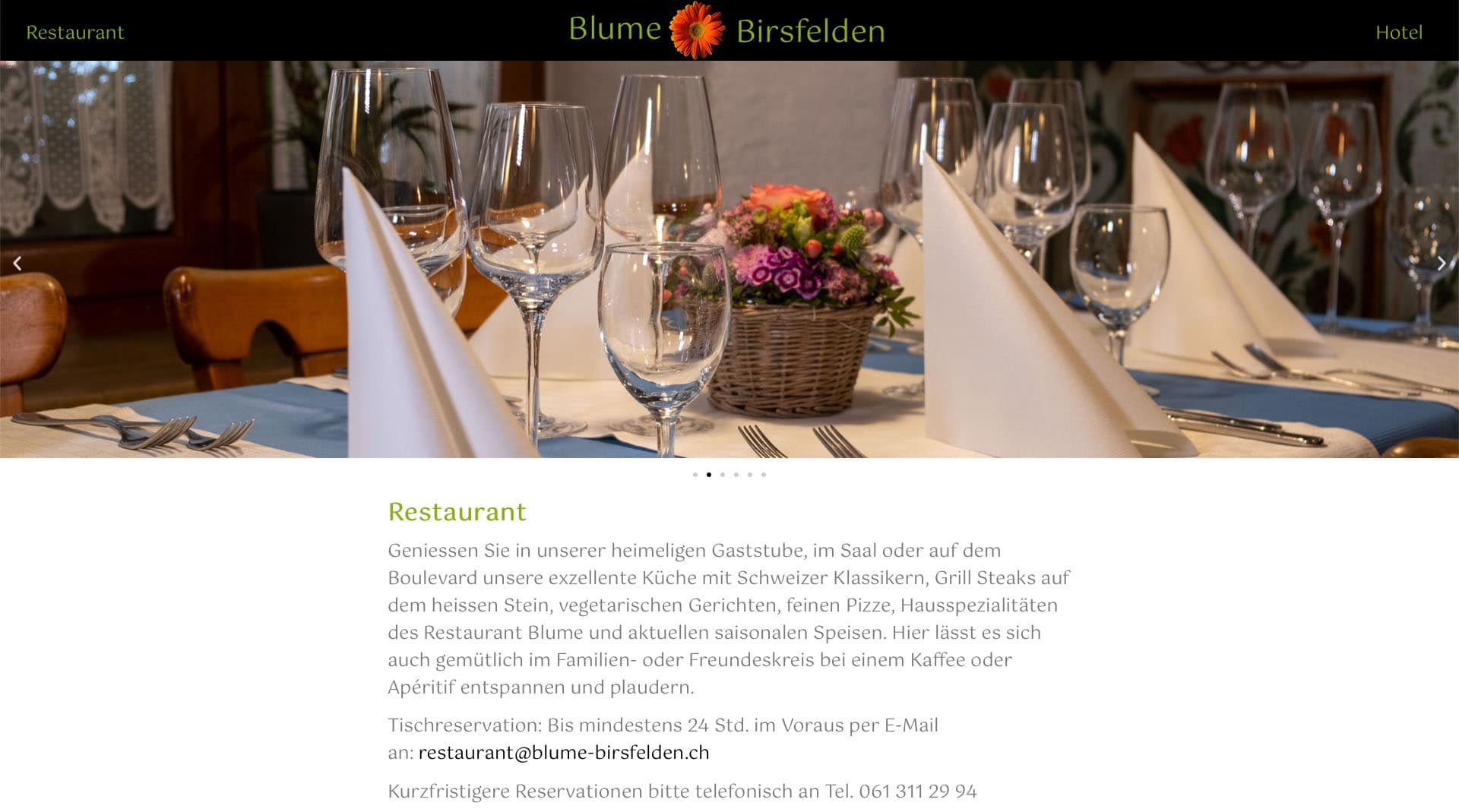 Webauftritt für blume-birsfelden von beyond software